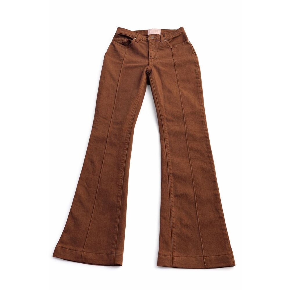 Women’s High-Rise Flared Jeans in Brown